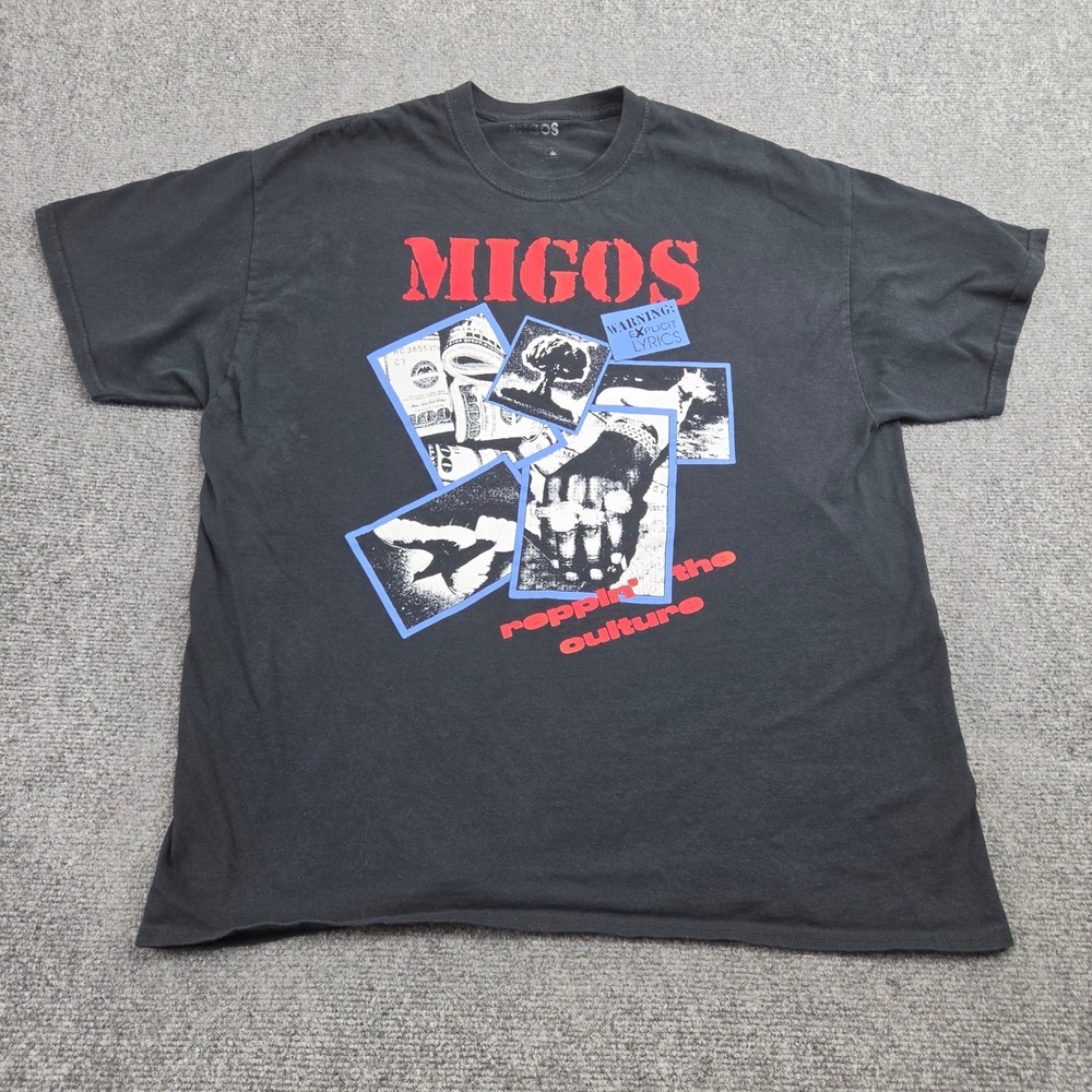 Migos TShirt Mens XL Black Reppin The Culture Graphic Hip Hop Rap Streetwear